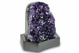 Grape Jelly Amethyst Geode With Wood Base - Uruguay #275643-1